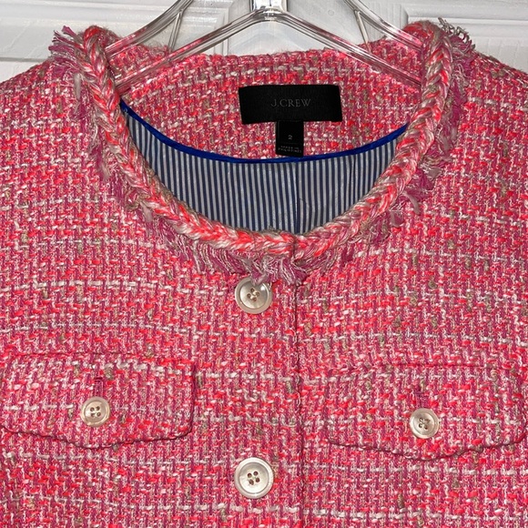 J. Crew | Pink Tweed Blazer | Size 2 - Picture 2 of 5